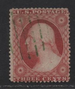 $US Sc#26 used, fine, scarce green cancel, Cv. $160