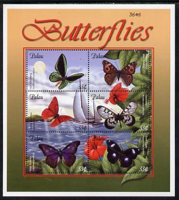 Palau 2000 Butterflies perf sheetlet containing 6 values ...