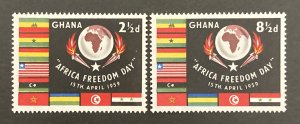 Ghana 1959 #46-7, Africa Freedom Day, MNH.