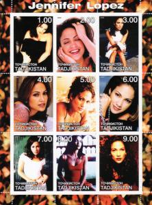 Tajikistan 2000  JENNIFER LOPEZ  Shlt (9) Perf.MNH VF