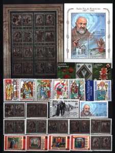 VATICAN 1999 SET OF 26 STAMPS, SHEET & 3 S/S MNH