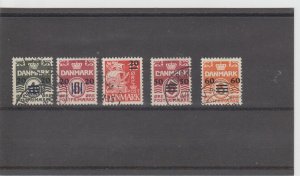 Faroe Islands  Scott# 2-6  Used  (1940-1 Surcharged)