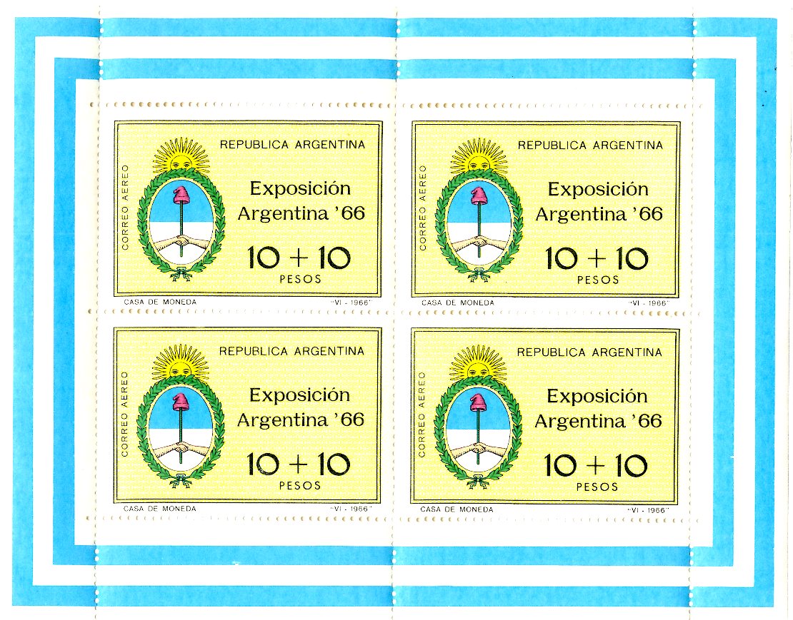 Argentina CB 32 Sheetlet of 4 MNH SCV $14.00 | Central &amp; South America ...