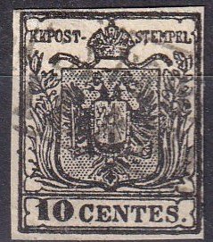 Austria  Lombardy-Venetia #3 F-VF  Used CV $200.00 (Z7960)