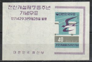 Korea Stamp 311a  - Swallow and telegraph pole 