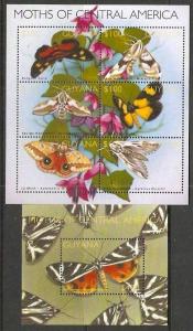 Guyana Insect Butterfly Moth Papillon Sheetlet + M/s MNH # 12578