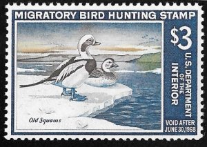 RW 34 $3.00 1967 WA Old Squaw Ducks Stamp Mint OG NH VF