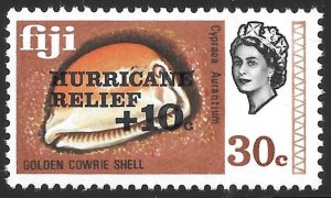 Fiji Scott B6 MNH Golden Cowrie Shell Hurricane Relief Surcharge issue of 1972