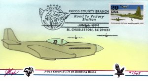 Pugh Designed/Painted P-51s Escort Raids FDC...97 of 105 created!