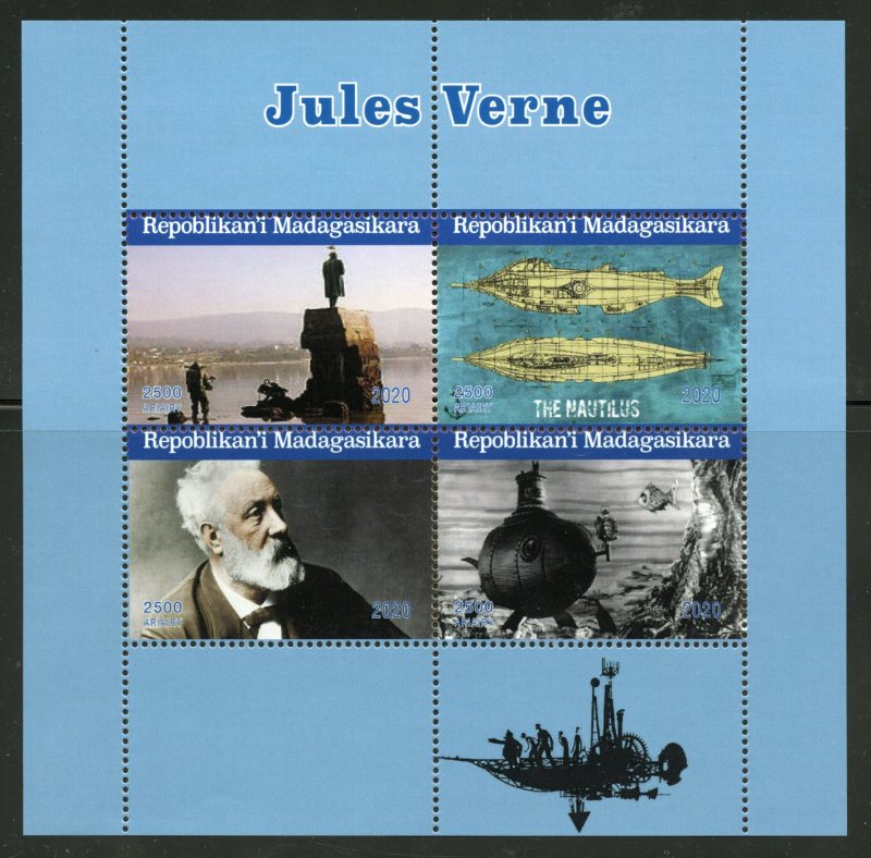 Madagascar 2020: Jules Verne sheet of four mint never hinged