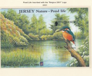 Jersey # 995a, Pond Life, Belgivs 2001 Overprint, Mint NH, 1/2 Cat.