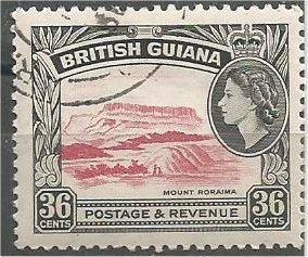 BRITISH GUIANA, 1954, used 36c, Mt. Roraima Scott 262