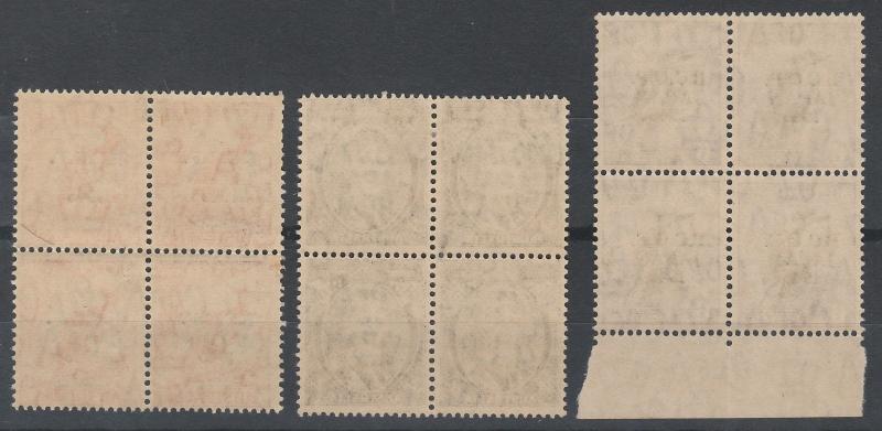 BCOF JAPAN AUSTRALIA 1946 1/2D 3D AND 6D BLOCKS */**