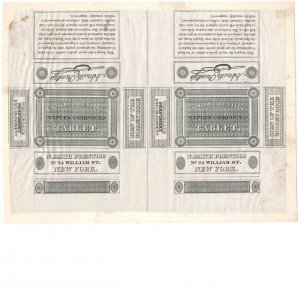 N. Smith Prentiss, Wholesale Perfumer, NY, Naple’s Compound label proof 1832