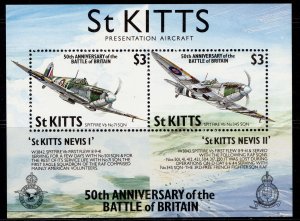 ST KITTS-NEVIS QEII SG MS311, 1990 Battle of Britain mini sheet, NH MINT Cat £17