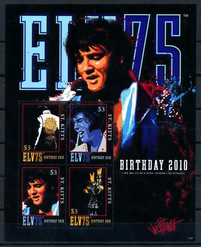 [76339] St. Kitts 2011 Music Elvis Presley Sheet MNH