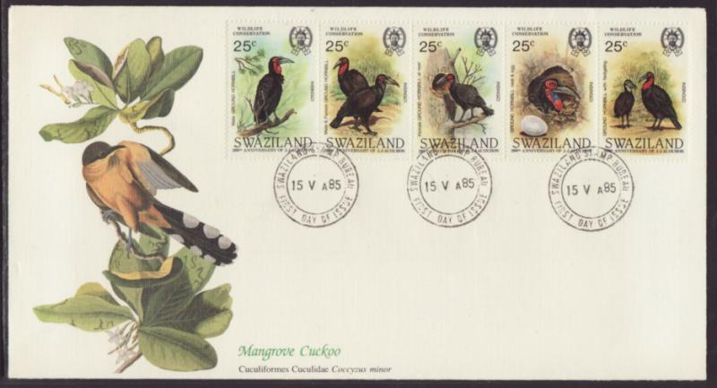 Swaziland 475a-e Birds 1985 Fleetwood U/A FDC