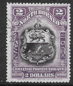 NORTH BORNEO SG181 1911 $2 BLACK & LILAC USED (s)