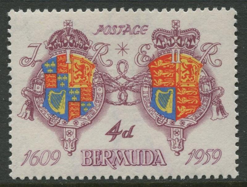 Bermuda -Scott 171 - Royal Arms - 1959 - MNH -Single 4p Stamp