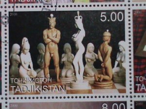 TAJIKISTAN STAMP-2000-WORLD FAMOUS CHESS CTO  FULL SHEET-VERY FINE