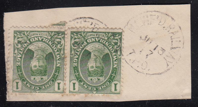 Newfoundland used Scott #104 1c Queen Mary RPO