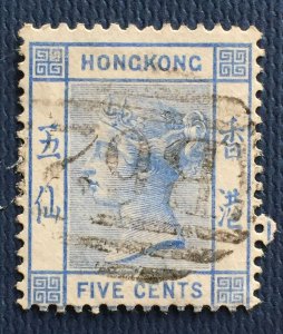 HONG KONG 1880 QV 5c wmk CC Used SG#29 HK4297