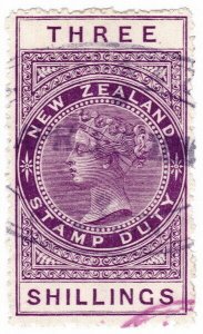 (I.B) New Zealand Revenue : Stamp Duty 3/- (1882)