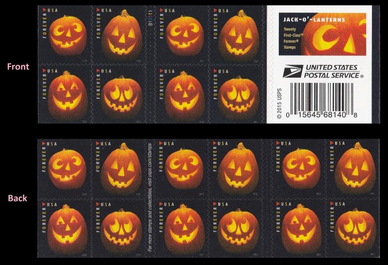US 5140b Halloween Jack-O’-Lanterns forever booklet 20 MNH 2016
