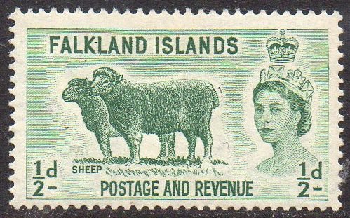 Falkland Islands 1957 ½d  Sheep MH