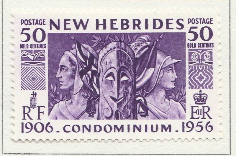 British NEW HEBRIDES 1956 50c MH* Stamp A28P31F28837