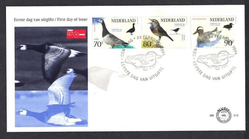 Netherlands 1994 FDC 318 FEPA  birds