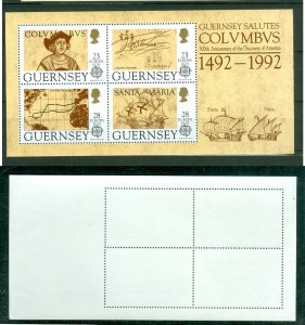 Guernsey. 1992 Souvenir Sheet Mnh. 500Th. Discovery America. Columbus 1492-1992.