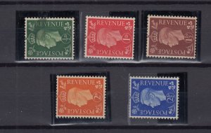 GB KGVI 1937 Sideways Watermark Set SG462a/466a MH (1/2d VFU)  BP10178