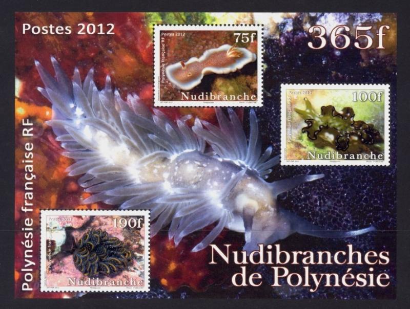 French Polynesia Sc# 1076a MNH Nudibranchs (S/S)