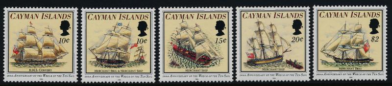 Cayman Islands 688-92 MNH Sailing Ships, Wreck of the Ten Sail