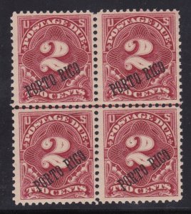 Puerto Rico Stamp Postage Due J2 Block of 4 Both 25 & 36 Degree Overprint MNH