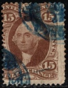 1862-1871 U.S. Revenue Scott #- R40c 15 Cent George Washington Inland Exchange