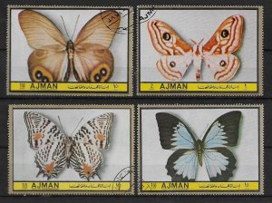 Ajman  1972  Butterflies - European series - set of four  CTO