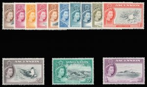 Ascension 1956 QEII set complete superb MNH. SG 57-69. Sc 62-74.