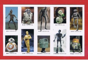 #5573-5582  MNH S/A  block of 10   Star Wars-Droids   Free S/H