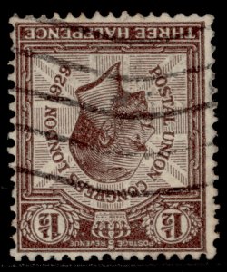 GB GV SG436Wi, 1½d purple-brown WMK INVERTED, USED.