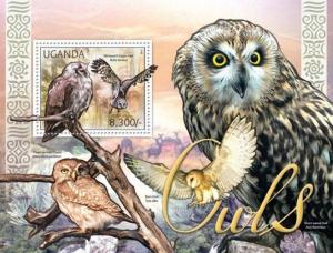 Owls Eulen Birds Vögel Animals Fauna Uganda MNH stamp set