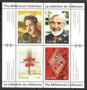 CANADA 2000 Literary Legends Pane Millenium Series Sc 1828 MNH