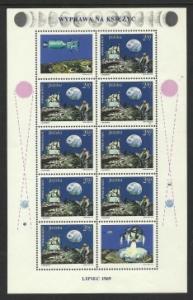 Poland Scott 1674a MNH** 1969 sheet Man on the moon