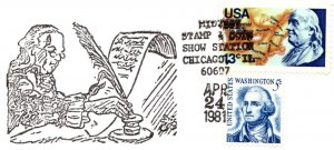 US SPECIAL POSTMARK EVENT COVER MIDWEST STAMP & COIN SHOW CHICAGO 1981