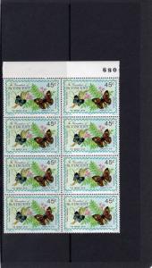 St.Vincent Grenadines 1975 Sc#63 Butterflies(45c)  Block of 8  MNH VF