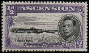 Ascension 40 - Mint-NH - 1/2p George Town / George VI (perf 13) (1944)(cv $1.50)