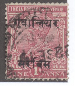 India- Convention States, Gwallior, Scott #o23, Used