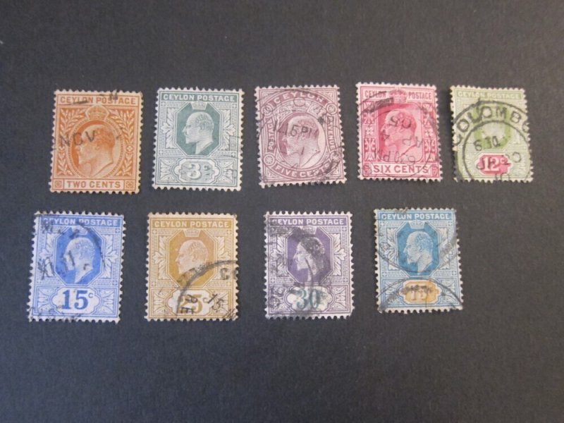 Ceylon 1904 KEVII Sc 178-80,182,184-86,188,190 FU