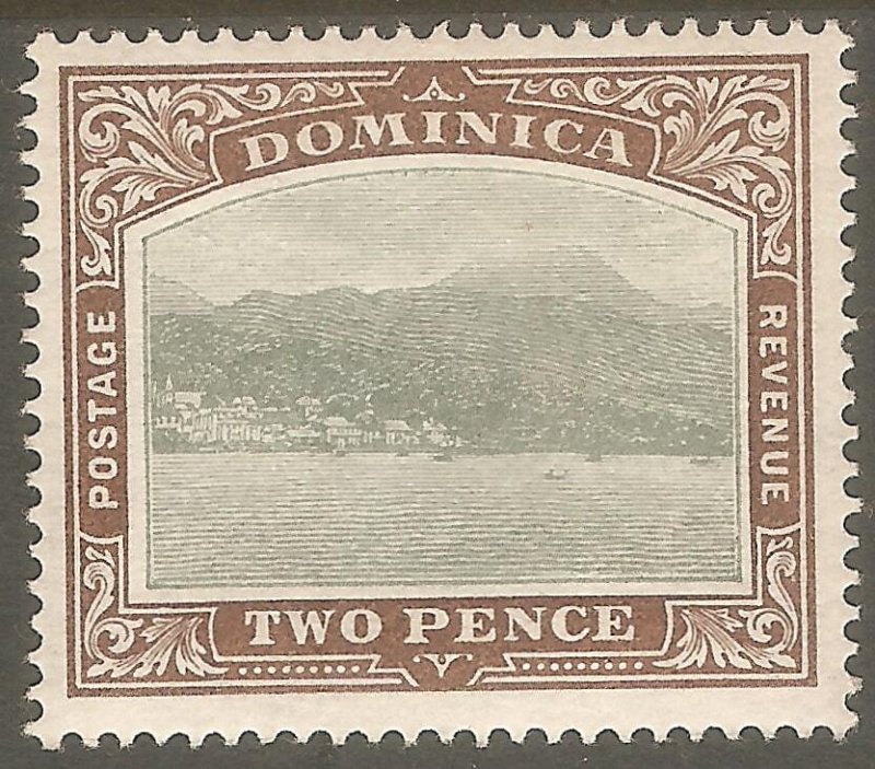 DOMINICA Sc# 27 MH FVF Wmk 1 Roseau Mountain